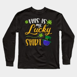 Bowling This is My Lucky Shirt St Patrick's Day Long Sleeve T-Shirt